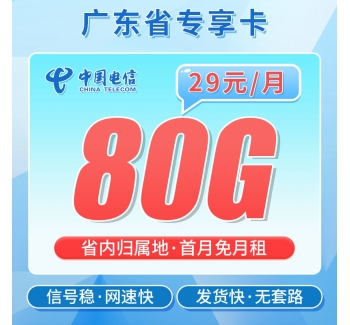 卡世界电信地虎卡29元80G