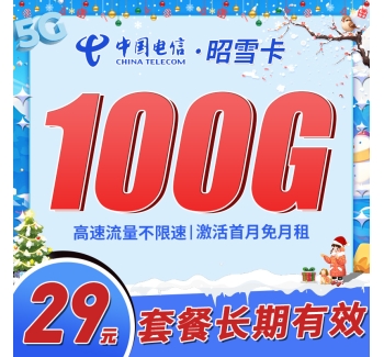 卡世界电信昭雪卡29元100G